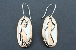 silver & copper silhouette earring - Makers & Providers