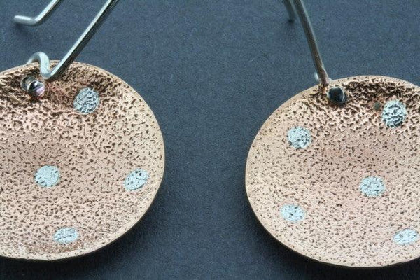 copper & silver orbit earring - Makers & Providers