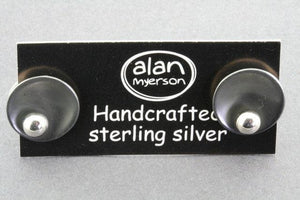 oxidized silver disc & ball stud - Makers & Providers