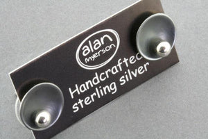 oxidized silver disc & ball stud - Makers & Providers