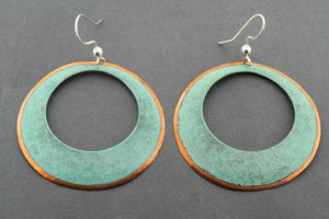 copper patina hoop earring - 50mm - Makers & Providers