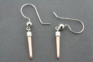 silver & copper bullet earring - Makers & Providers