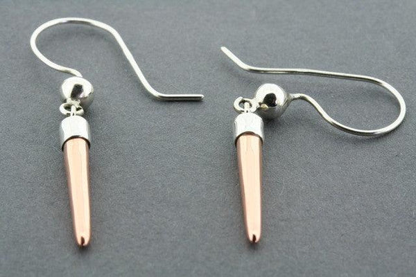 silver & copper bullet earring - Makers & Providers