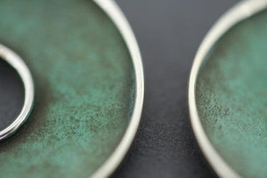 silver & patina circle earring - Makers & Providers