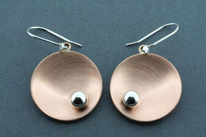 copper cup w silver ball earrings - Makers & Providers