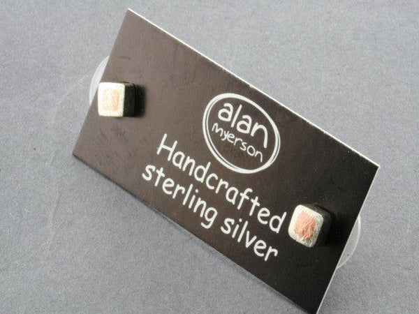 copper & silver stud - squared - Makers & Providers