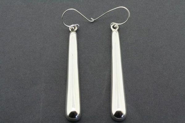 Flat long teardrop earring - sterling silver - Makers & Providers