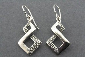 2 texture infinity earring - sterling silver - Makers & Providers