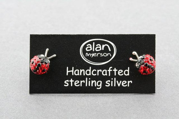 Crystal ladybird stud - red - Makers & Providers