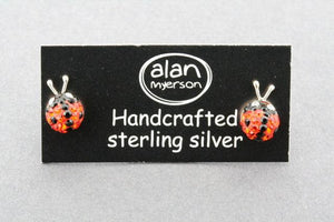 Crystal ladybird stud - orange - Makers & Providers