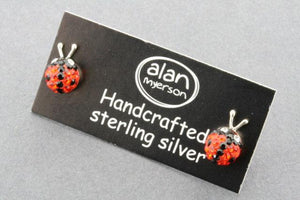 Crystal ladybird stud - orange - Makers & Providers