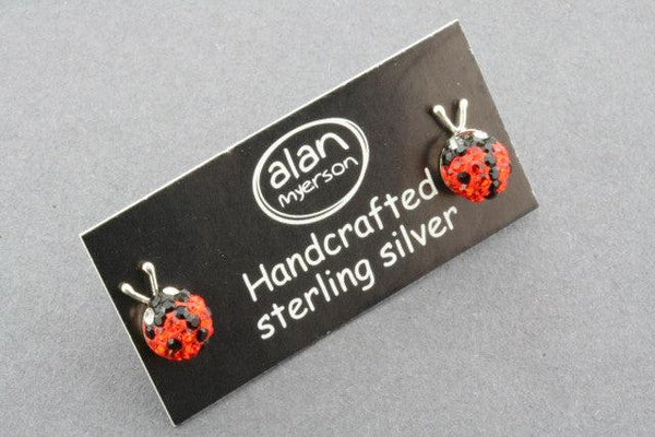 Crystal ladybird stud - orange - Makers & Providers