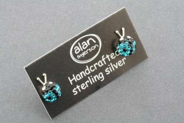Crystal ladybird stud - turquoise - Makers & Providers