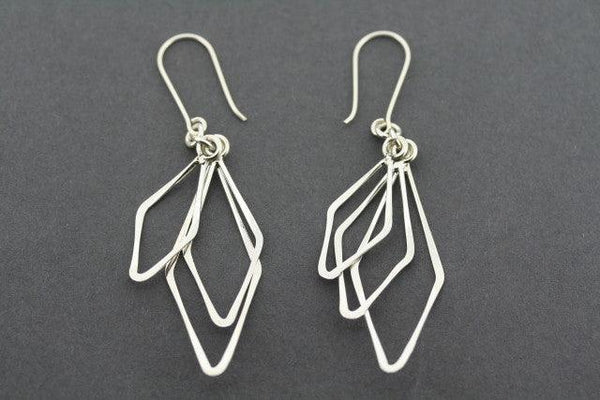 3 x diamond drop earring - sterling silver - Makers & Providers