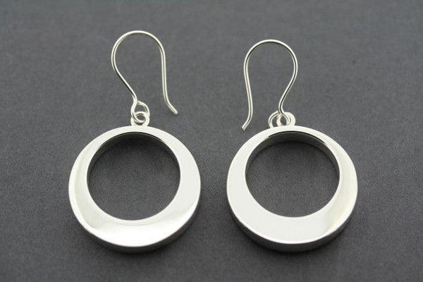 off centre circle earring - sterling silver