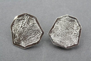 textured octagon clip on stud - Makers & Providers