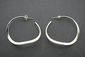 curved hoop stud - sterling silver - Makers & Providers