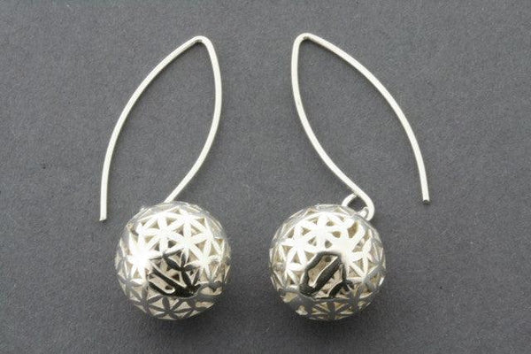 cutout ball drop earring - sterling silver - Makers & Providers