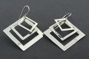 3 overlap diamond earring - sterling silver - Makers & Providers