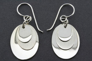 3 x oval overlap earring - sterling silver - Makers & Providers