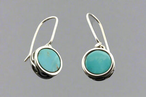 turquoise insert disc earring - sterling silver - Makers & Providers