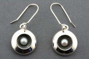 oxidized pearl earring - sterling silver - Makers & Providers
