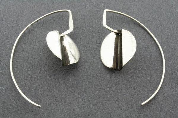 silver disc & groove earring - sterling silver