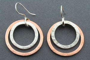 silver & copper loop earrings - Makers & Providers