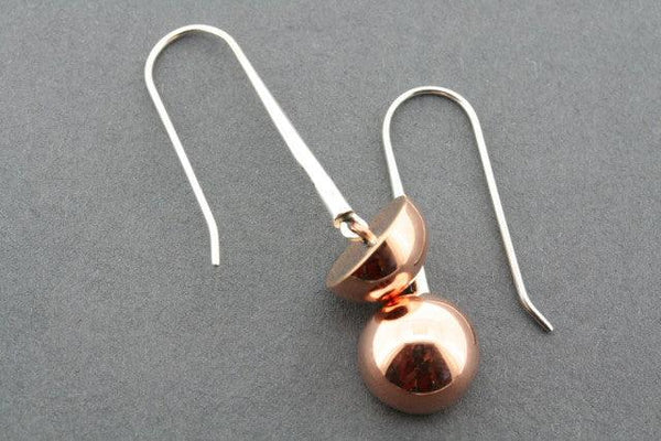 copper mushroom drop earring - Makers & Providers