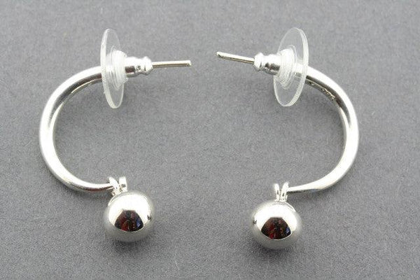 ball on curve stud - sterling silver - Makers & Providers