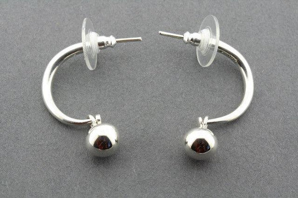 ball on curve stud - sterling silver - Makers & Providers