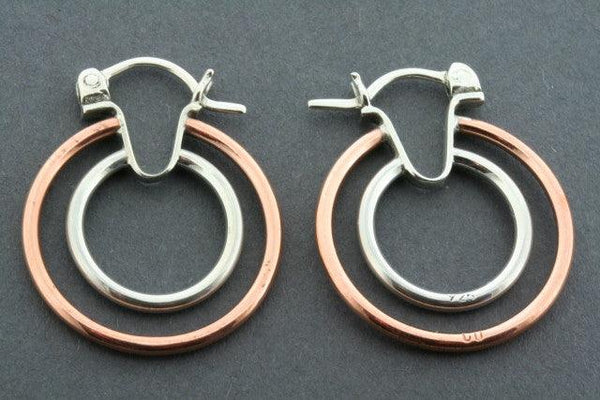 copper & silver double hoop - Makers & Providers