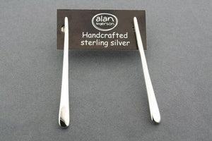 long narrow flattened stud - sterling silver - Makers & Providers