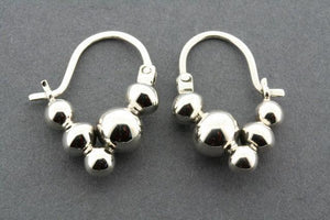 5 ball bead hoop earring - sterling silver - Makers & Providers