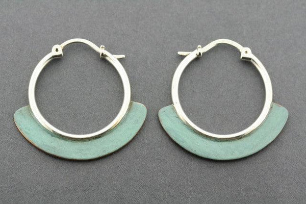 copper patina hoop with sterling silver - Makers & Providers