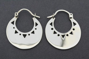 triangle & dot cutout basket hoop - sterling silver - Makers & Providers