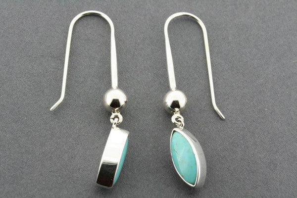 Turquoise teardrop long earring - Makers & Providers