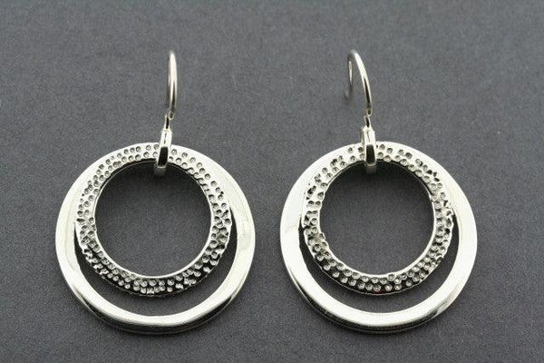 2 Loop Textured Earring - sterling silver