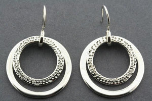 2 Loop Textured Earring - sterling silver - Makers & Providers