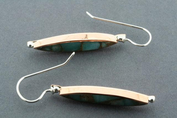 copper & bronzed amazonite spear earring