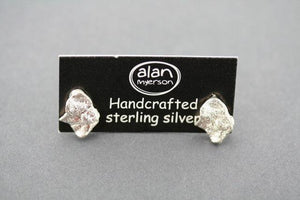 textured stud - small - silver sparkle - Makers & Providers