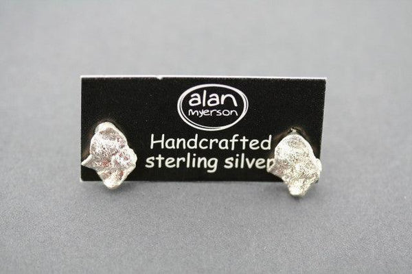 textured stud - small - silver sparkle - Makers & Providers