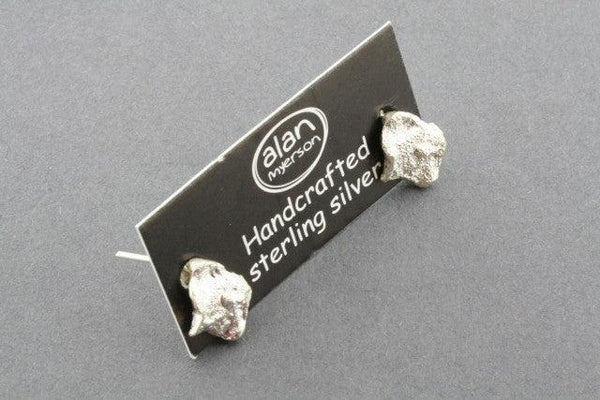 textured stud - small - silver sparkle - Makers & Providers