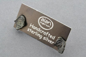 textured stud - small - black - oxidized sterling silver - Makers & Providers