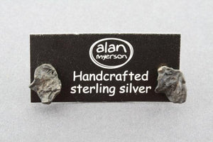 textured stud - small - black - oxidized sterling silver - Makers & Providers