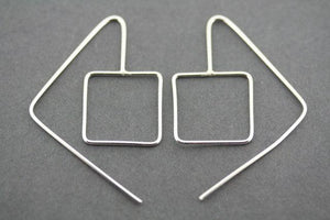 fixed square earring - sterling silver - Makers & Providers