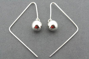 8mm ball drop earring - sterling silver - Makers & Providers