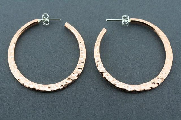 flattened battered hoop - large - copper - Makers & Providers
