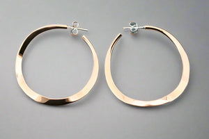 copper circular curved hoop stud - polished - Makers & Providers