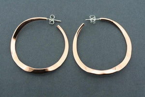 copper circular curved hoop stud - polished - Makers & Providers